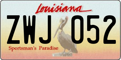 LA license plate ZWJ052