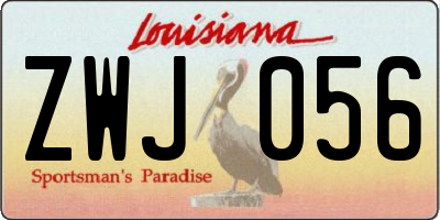 LA license plate ZWJ056
