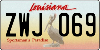 LA license plate ZWJ069