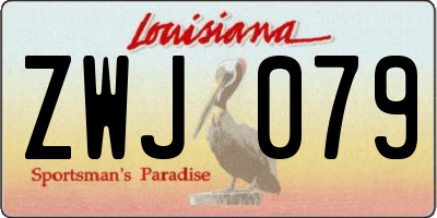 LA license plate ZWJ079