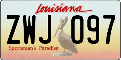 LA license plate ZWJ097