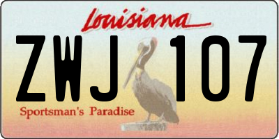 LA license plate ZWJ107