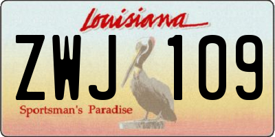 LA license plate ZWJ109