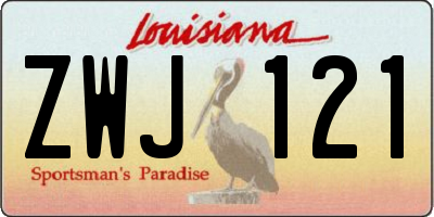 LA license plate ZWJ121