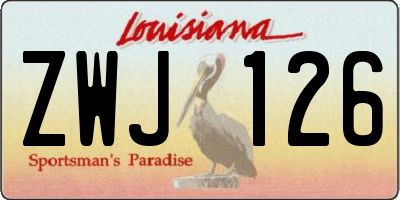 LA license plate ZWJ126