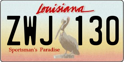 LA license plate ZWJ130