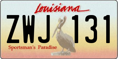 LA license plate ZWJ131