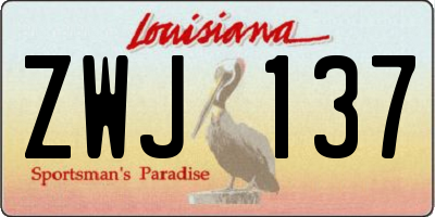 LA license plate ZWJ137