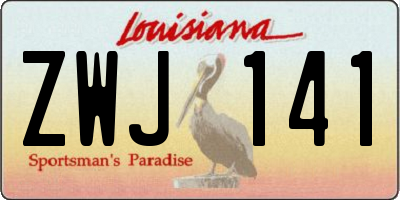 LA license plate ZWJ141
