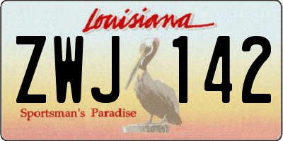 LA license plate ZWJ142