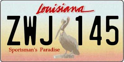 LA license plate ZWJ145