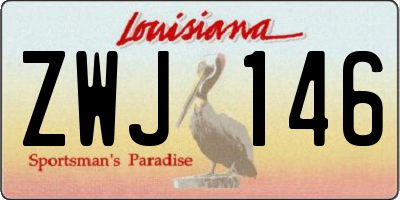 LA license plate ZWJ146