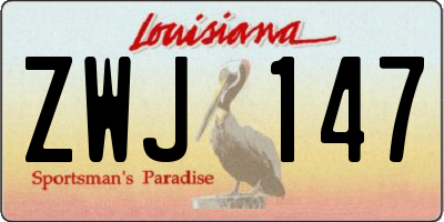 LA license plate ZWJ147