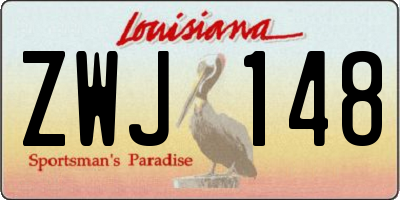 LA license plate ZWJ148