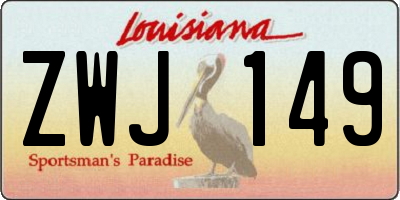 LA license plate ZWJ149