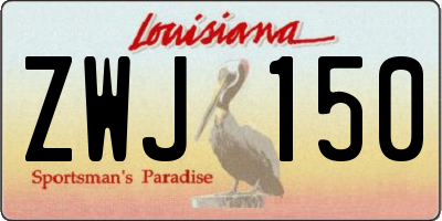 LA license plate ZWJ150