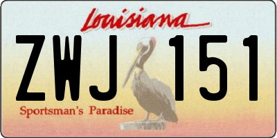 LA license plate ZWJ151