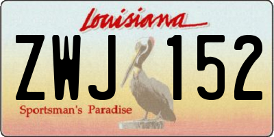 LA license plate ZWJ152