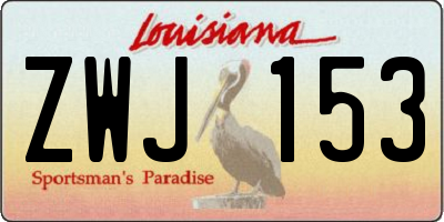 LA license plate ZWJ153