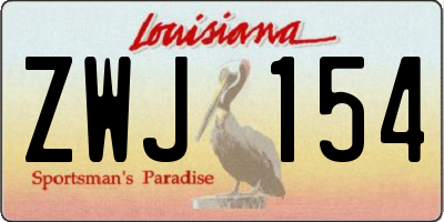 LA license plate ZWJ154