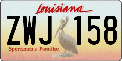 LA license plate ZWJ158