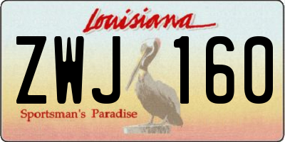 LA license plate ZWJ160