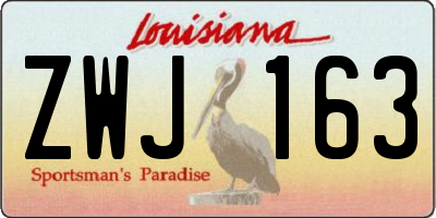 LA license plate ZWJ163