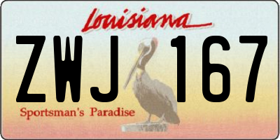 LA license plate ZWJ167