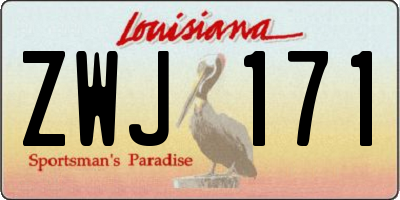 LA license plate ZWJ171