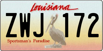 LA license plate ZWJ172