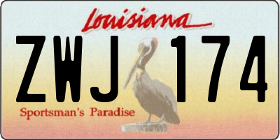 LA license plate ZWJ174