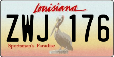 LA license plate ZWJ176