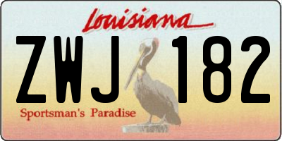 LA license plate ZWJ182