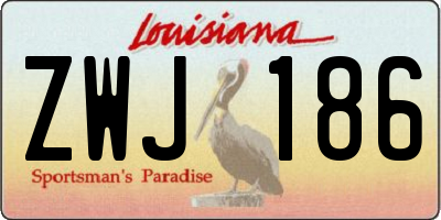 LA license plate ZWJ186