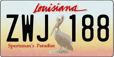 LA license plate ZWJ188