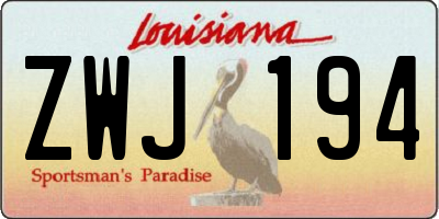 LA license plate ZWJ194