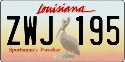 LA license plate ZWJ195