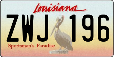 LA license plate ZWJ196