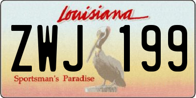 LA license plate ZWJ199