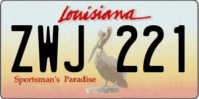 LA license plate ZWJ221