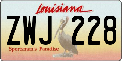 LA license plate ZWJ228