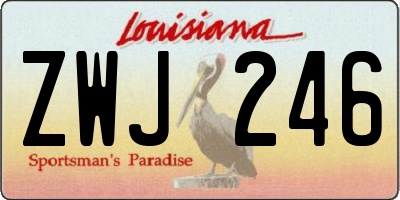 LA license plate ZWJ246