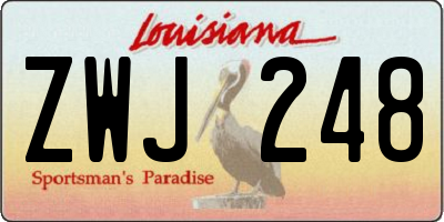 LA license plate ZWJ248