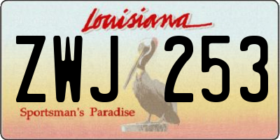 LA license plate ZWJ253