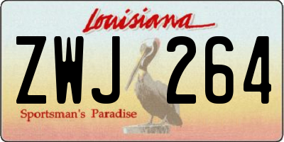 LA license plate ZWJ264