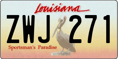 LA license plate ZWJ271
