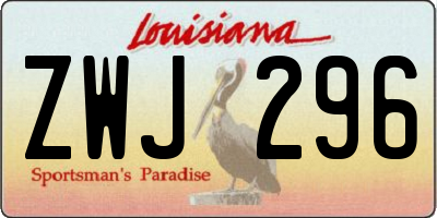 LA license plate ZWJ296
