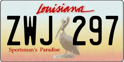 LA license plate ZWJ297