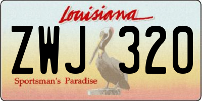 LA license plate ZWJ320