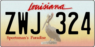 LA license plate ZWJ324